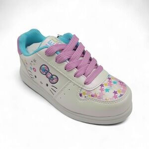 Hello Kitty Girls Court Sneakers Toddler‎ Size 12 Little Kid White Pink Casual